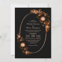 Moody Black met verbrande Oranje Floral Wedding