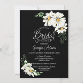 Moody Black met White Daisies Vrijgezellenfeest Kaart (Voorkant)