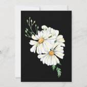 Moody Black met White Daisies Wedding Reception Kaart (Achterkant)