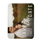 Moody Black Overlay Foto Save the Date Wedding Magneet (Verticaal)