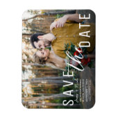 Moody Black Overlay Foto Save the Date Wedding Magneet (Verticaal)