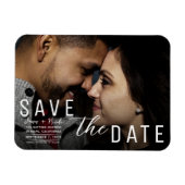 Moody Black Overlay Foto Save the Date Wedding Magneet (Horizontaal)