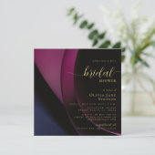 Moody Black Paars Elegant Abstract Vrijgezellenfee Kaart (Staand voorkant)