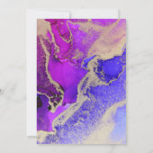 Moody Black Pink Gold Paars Abstract huwelijk Save The Date (Achterkant)