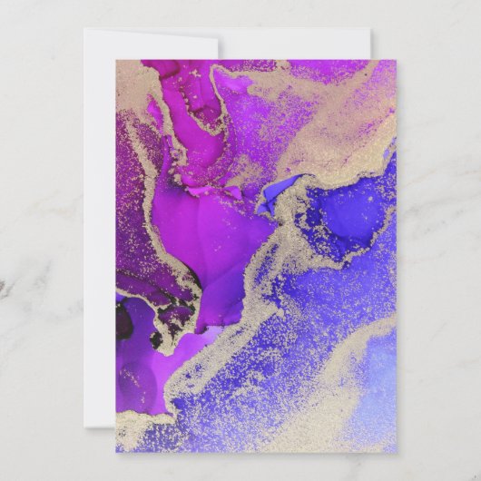 Moody Black Pink Gold Paars Abstract huwelijk Save The Date (Achterkant)