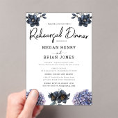 Moody Black Rose Classic Wedding Rehearsal Dinner Acryl Uitnodigingen (Insitu (Draagbaar))