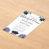 Moody Black Rose Classic Wedding Rehearsal Dinner Acryl Uitnodigingen (Laagn)