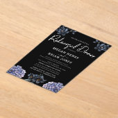 Moody Black Rose Classic Wedding Rehearsal Dinner Acryl Uitnodigingen (Laagn)