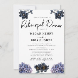 Moody Black Rose Classic Wedding Rehearsal Dinner Kaart