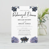 Moody Black Rose Classic Wedding Rehearsal Dinner Kaart (Staand voorkant)