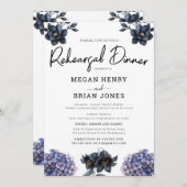 Moody Black Rose Classic Wedding Rehearsal Dinner Kaart (Voorkant / Achterkant)