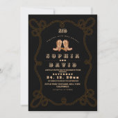 Moody Black Rustic Western Wedding  Kaart (Voorkant)