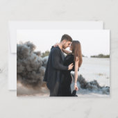 Moody Black Waterverf Minimalistische trouwfoto Save The Date (Achterkant)