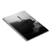 Moody Black White Coastal Lighthouse Notitieboek (Rechterzijde)