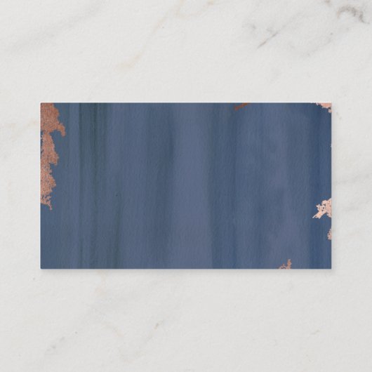 Moody Blauw Koper Bruiloft Plaatskaartje (Achterkant)