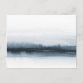 Moody blauw waterverf abstract bos bewolkte lucht briefkaart (Voorkant)