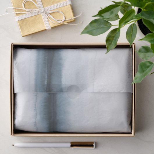 Moody blauwe abstracte waterverven ontcijferen bom tissuepapier (Geschenk)