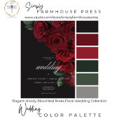 Moody bloed rode rozen bruiloft menu