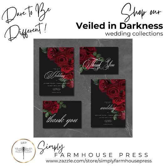 Moody bloed rode rozen bruiloft menu