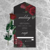 Moody Bloed Rode Rozen Trouwdiner All In One Uitnodiging