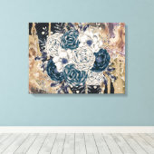 Moody Bloemen Abstracte  Charm Wall Art Canvas Afdruk (Insitu (Houten vloer))