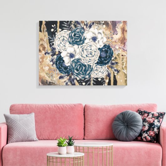 Moody Bloemen Abstracte  Charm Wall Art Canvas Afdruk (Insitu (Woonkamer))