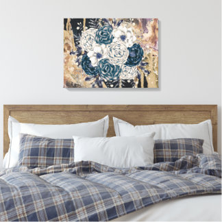 Moody Bloemen Abstracte  Charm Wall Art Canvas Afdruk