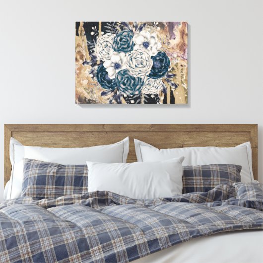 Moody Bloemen Abstracte  Charm Wall Art Canvas Afdruk (Insitu (Slaapkamer))