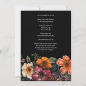 Moody Bloemen Donker Elegante Vintage Wedding Kaart (Achterkant)