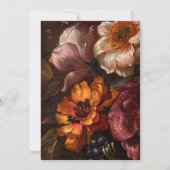 Moody Bloemen Donkere Botanische Kalligrafie Trouw Kaart (Achterkant)