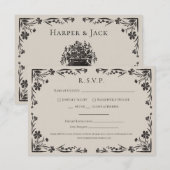 Moody Bloemen Gotische bruiloft RSVP Kaart (Voorkant / Achterkant)