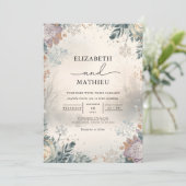 Moody Bloemen Herfst bruiloft Kaart (Staand voorkant)