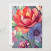 Moody Bloemen Met Donkere Gradiënt Achtergrond Tro Kaart (Achterkant)