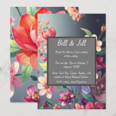 Moody Bloemen Met Donkere Gradiënt Achtergrond Tro Kaart (Voorkant / Achterkant)