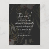Moody Bloemen Overlay Trouwfoto Dank u Briefkaart (Voorkant)