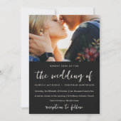 Moody Bloemen Patroon Foto Bruiloft Kaart (Voorkant)