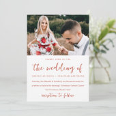 Moody Bloemen Patroon Foto Bruiloft Kaart (Staand voorkant)