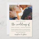 Moody Bloemen Patroon Foto Bruiloft Kaart (Voorkant)