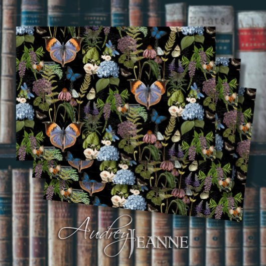 Moody Bloemenweide Vlinder Ephemera Decoupage Tissuepapier