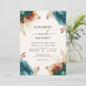 Moody Bloom Floral Wedding Kaart (Staand voorkant)