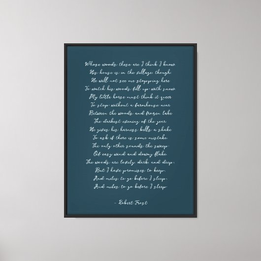 Moody Blue Aangepaste Gedichtprint op Canvas Afdruk (Voorkant)