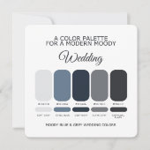 Moody Blue and Grey Wedding Color Palette Card Kaart (Voorkant)