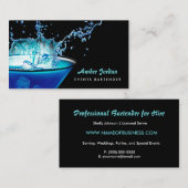 Moody Blue Beverage Splash Edgy Events Bartender Visitekaartje (Voorkant / Achterkant)