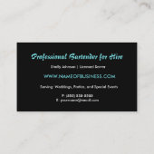 Moody Blue Beverage Splash Edgy Events Bartender Visitekaartje (Achterkant)