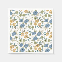 Moody Blue Bloemen Party Papier Servet