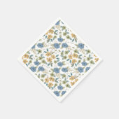 Moody Blue Bloemen Party Papier Servet (Hoek)