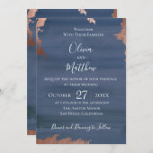 Moody Blue bruiloft uitnodiging (Voorkant / Achterkant)