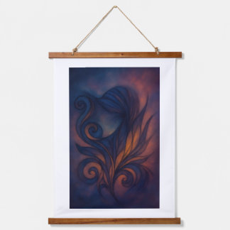 Moody Blue & Copper Abstract Botanicals Hangend Wandkleed
