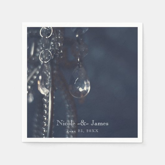 Moody Blue Crystal Elegant Chic Wedding Reception Servetten (Voorkant)