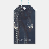 Moody Blue Crystal Elegant Romantic Chic Wedding Cadeaulabel (Voorkant)